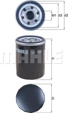 MAHLE OC 194 - Filtru ulei - allinparts.ro