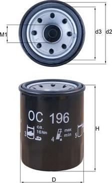 MAHLE OC 196 - Filtru ulei allinparts.ro