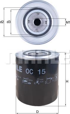 MAHLE OC 15 - Filtru ulei allinparts.ro