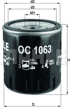 MAHLE OC 1063 - Filtru ulei allinparts.ro