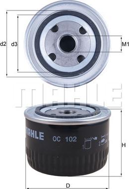 MAHLE OC 102 - Filtru ulei - allinparts.ro
