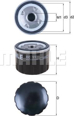 MAHLE OC 11 - Filtru ulei allinparts.ro