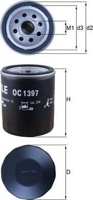 MAHLE OC 1397 - Filtru ulei - allinparts.ro