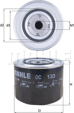 MAHLE OC 133 - Filtru ulei allinparts.ro