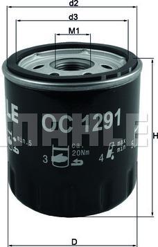 MAHLE OC 1291 - Filtru ulei allinparts.ro