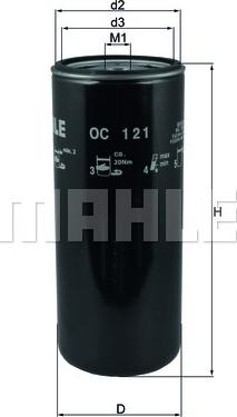 MAHLE OC 121 - Filtru ulei allinparts.ro