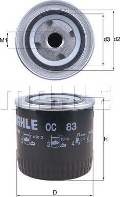MAHLE OC 83 - Filtru ulei allinparts.ro