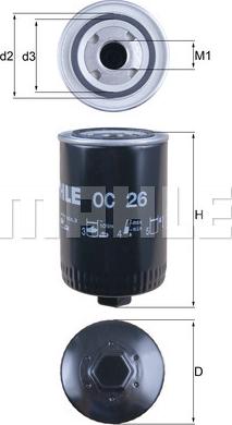 MAHLE OC 26 - Filtru ulei - allinparts.ro