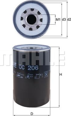 MAHLE OC 206 - Filtru ulei allinparts.ro