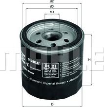 MAHLE OC 21 OF - Filtru ulei allinparts.ro