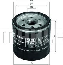 MAHLE OC 21 - Filtru ulei allinparts.ro