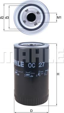 MAHLE OC 27 - Filtru ulei allinparts.ro