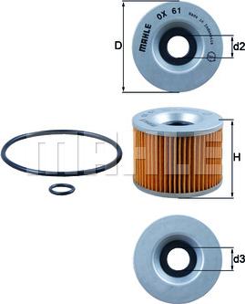 MAHLE OX 61D - Filtru ulei allinparts.ro