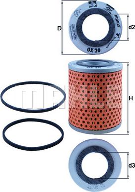 MAHLE OX 20D - Filtru ulei - allinparts.ro