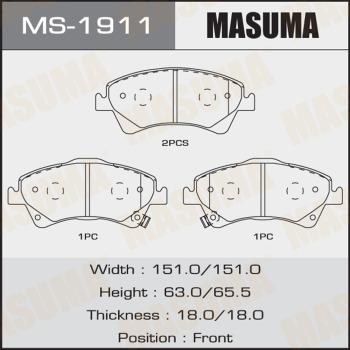 MASUMA MS-1911 - Set saboti frana allinparts.ro