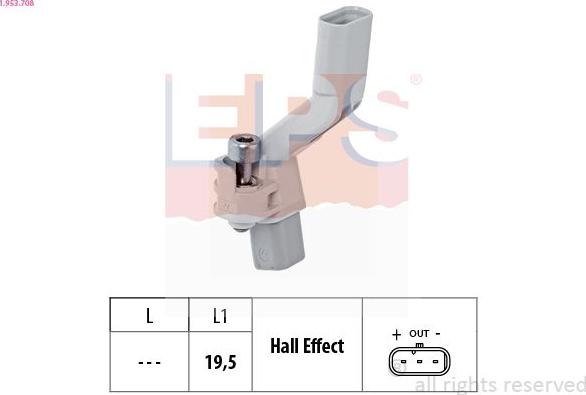 MDR EPS-1953 708 - Senzor impulsuri, arbore cotit - allinparts.ro
