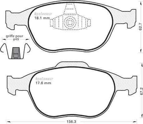 4U 22701FR - Set placute frana,frana disc - allinparts.ro