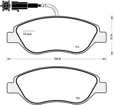 4U 22640FT - Set placute frana,frana disc - allinparts.ro