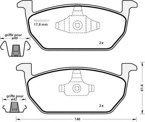 4U 22530VV - Set placute frana,frana disc allinparts.ro