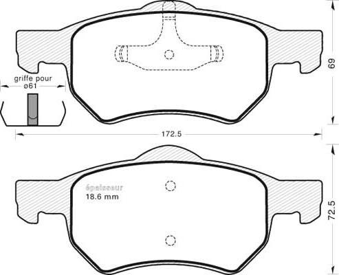 Akebono AN-4617K - Set placute frana,frana disc allinparts.ro
