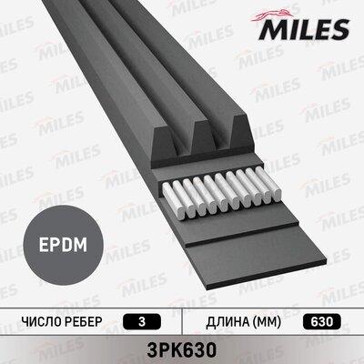 Miles 3PK630 - Curea transmisie cu caneluri - allinparts.ro