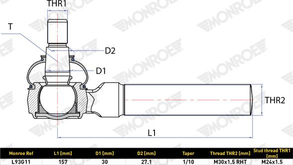 MONROE L93G11 - Cap de bara allinparts.ro