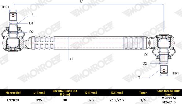 MONROE L97K23 - Brat / bieleta suspensie, stabilizator allinparts.ro