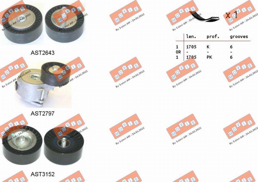 MOVIS ASTA0130 - Set curea transmisie cu caneluri - allinparts.ro
