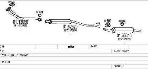 MTS C050016000716 - Sistem de esapament - allinparts.ro