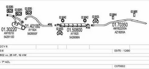 MTS C070002000916 - Sistem de esapament - allinparts.ro