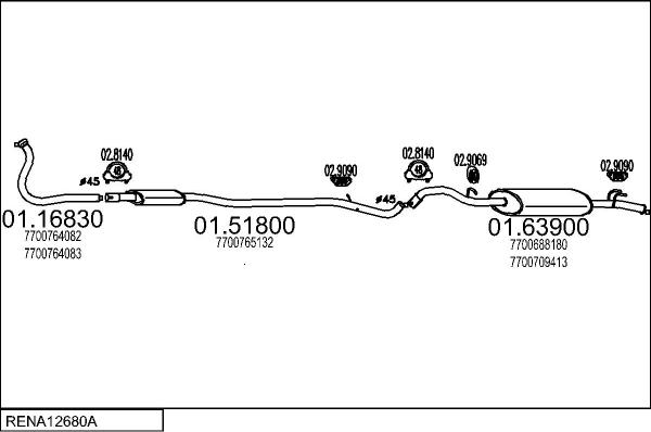 MTS RENA12680A002007 - Sistem de esapament - allinparts.ro