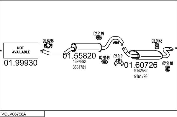 MTS VOLV06758A027810 - Sistem de esapament - allinparts.ro