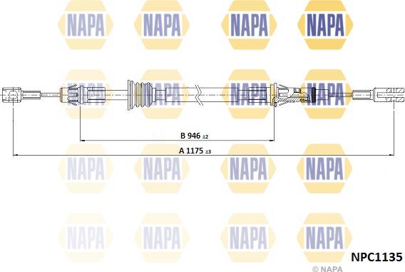 NAPA NPC1135 - Cablu, frana de parcare - allinparts.ro