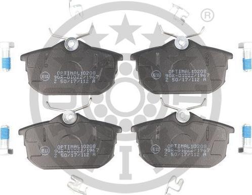 OPTIMAL 10208 - Set placute frana,frana disc - allinparts.ro