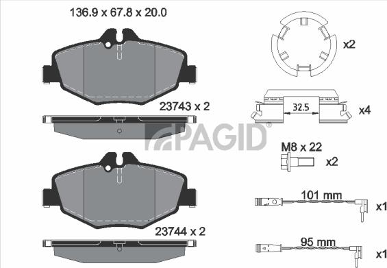 Pagid T5154N - Set placute frana,frana disc allinparts.ro
