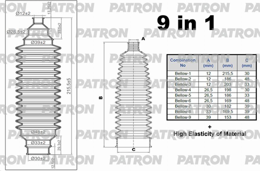Patron PSE6423 - Burduf cauciuc, directie allinparts.ro