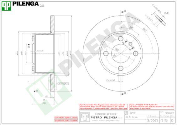 Pilenga 5116 - Disc frana - allinparts.ro