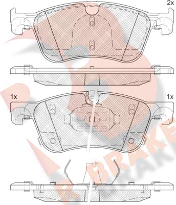 R Brake RB2464 - Set placute frana,frana disc - allinparts.ro