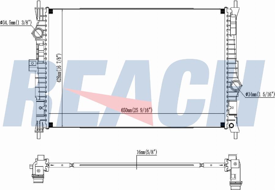REACH 1.40.21483.116 - Radiator, racire motor - allinparts.ro