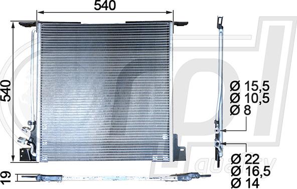 RPL QUALITY APCDMB5017 - Condensator, climatizare allinparts.ro