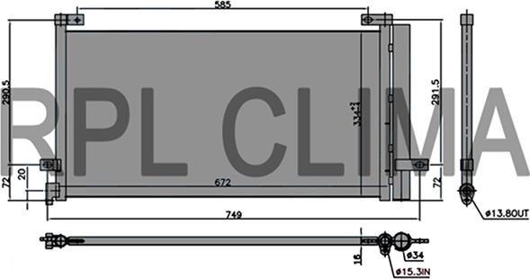 RPL QUALITY APCDVO5049 - Condensator, climatizare - allinparts.ro