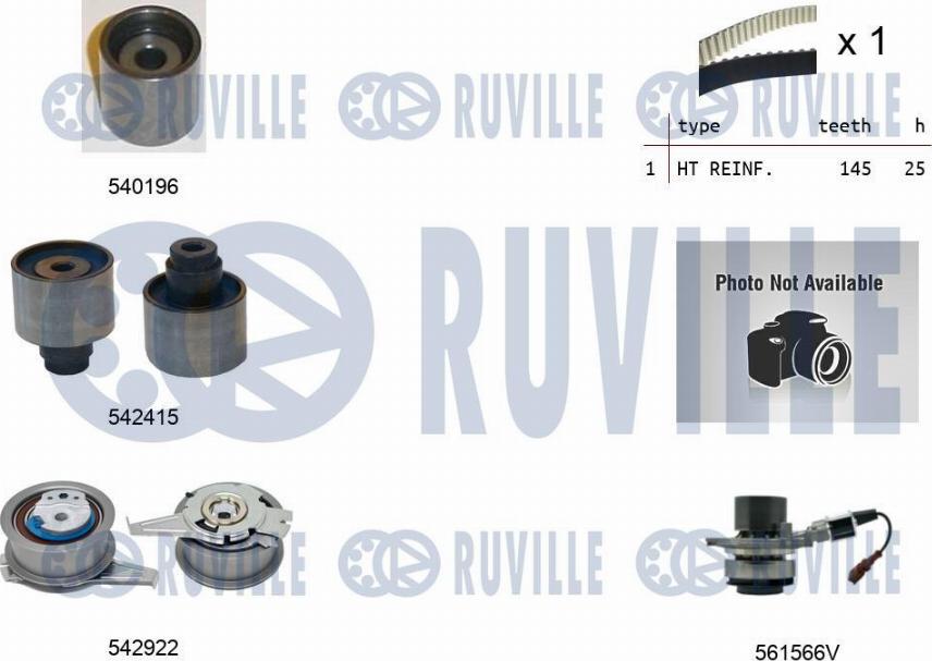 Ruville 5505062 - Set pompa apa + curea dintata allinparts.ro