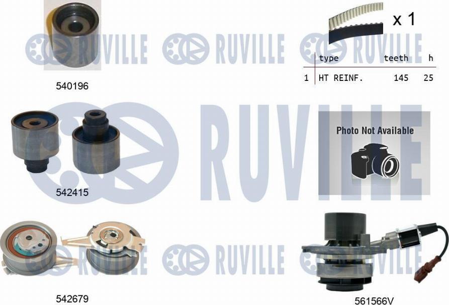 Ruville 5503762 - Set pompa apa + curea dintata allinparts.ro