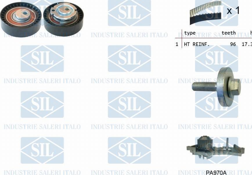Saleri SIL K1PA970A - Set pompa apa + curea dintata allinparts.ro