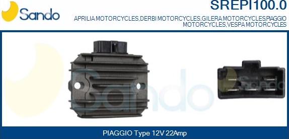 Sando SREPI100.0 - Regulator, alternator allinparts.ro