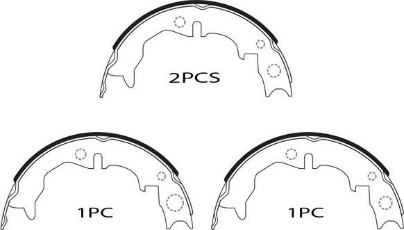 SB BS21006 - Set saboti frana, frana de mana allinparts.ro