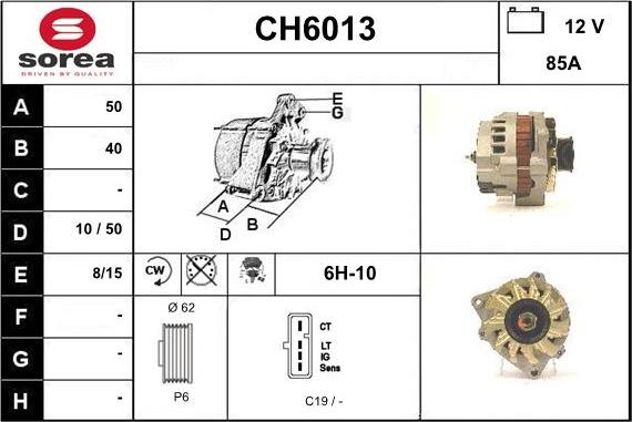 Sera CH6013 - Generator / Alternator allinparts.ro
