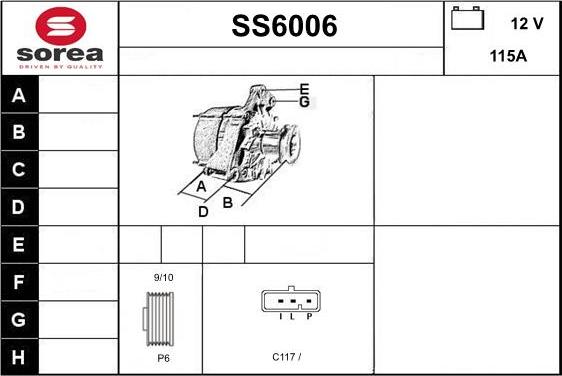 Sera SS6006 - Generator / Alternator - allinparts.ro