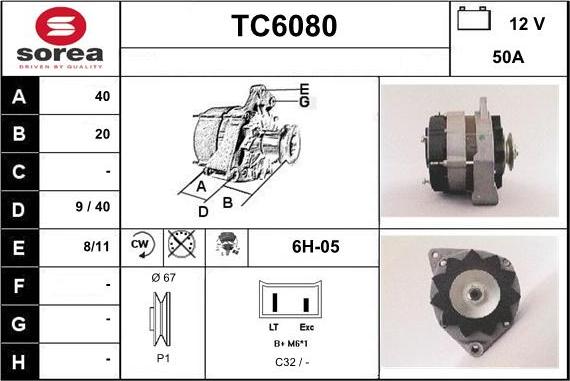 Sera TC6080 - Generator / Alternator allinparts.ro
