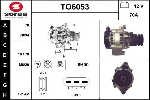 Sera TO6053 - Generator / Alternator - allinparts.ro